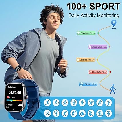 Premium Smart Watch with Health Tracking, Long Battery, Waterproof Design, Fitness Companion, Stylish Display for Everyday Performance and Seamless Connectivity