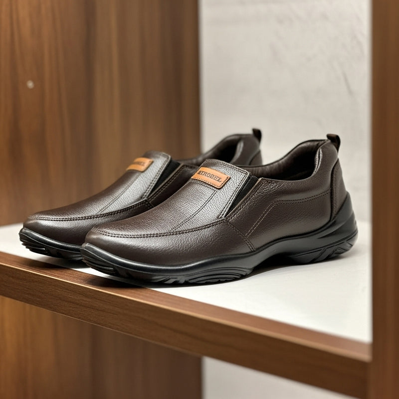 Premium Handcrafted Dark Brown Leather Shoes with Medicated Comfort Insole | All-Terrain Durable Sole – Ultimate Daily Wear Comfort